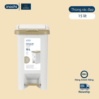 Thùng rác đạp chữ nhật bấm tay 15L (CÓ LÕI) inochi, hạn chế mùi hô. FREESHIP ĐƠN HÀNG ĐẦU TIÊN