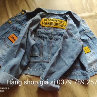 [Sỉ] Áo khoác jean nữ giá sỉ form lững dưới 58Kg Hambuger-Hongkong-Original hàng shop