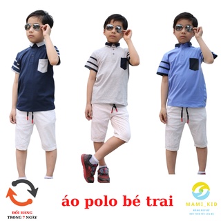 áo polo bé trai 15-50kg, chất cotton 100% siêu đẹp, mamikid