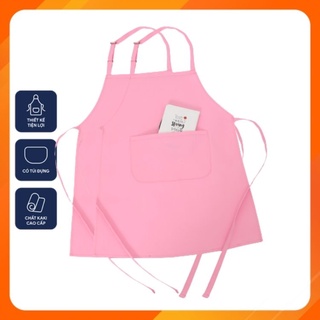 Combo 2 tạp dề yếm màu hồng cực xinh, dễ thương, giá rẻ - Kích thước freesize, dây điều chỉnh độ dài phù hợp - Chất đẹp