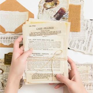 Bộ 57 tờ giấy báo trang trí retro Old book | BDD020