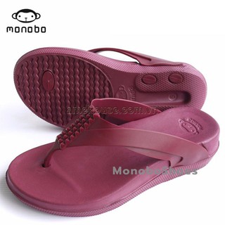Dép tông nữ trung niên Thái Lan đế cao MONOBO - MONIGA 6.8 - ĐỎ MẬN
