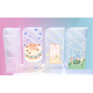 Ống cắm bút gấu thỏ cherry berry 4 tầng CB4I47 hộp cắm đồ trang điểm cute dễ thương hoạt hình idol kpop