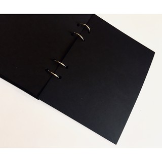 Set 40 tờ Giấy mỹ thuật màu đen dày 180gsm - Refill Sổ còng 19x24 cm (gần size B5)