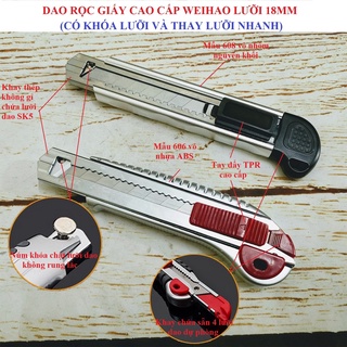 [Ảnh thật] SV Dao rọc giấy cao cấp Weihao 18mm (tặng kèm 5 lưỡi dao)