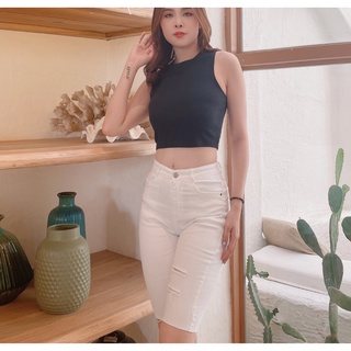 Quần Ngố RÁCH GỐI Chất kaki Tua Rua Cực Xinh Có Đủ Size Co Giãn Màu Đen Trắng