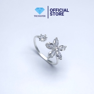 NHẪN HOA ĐÁ CHUẨN BẠC TA