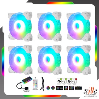 Bộ 6 Quạt Tản Nhiệt Diamond D2 12cm Fan Led RGB Đồng Bộ Màu Hub Coolmoon, Hub Sync Mainboard