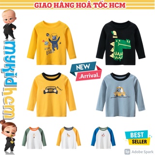 Áo thun bé trai dài tay in hình CHÚ HỀ cho bé chất cotton