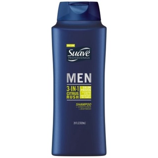 Dầu gội dầu xả sữa tắm Suave 3 in 1 dành cho nam giúp làm sạch toàn thân 828ml Chính Hãng Mỹ