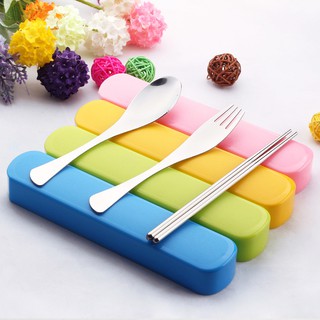 Bộ muỗng đũa nĩa bằng thép không gỉ thiết kế hiện đại tiện dụng, dễ dàng mang đi