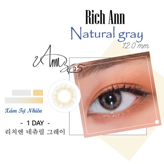 [𝟷 𝙲𝚑𝚒𝚎̂́𝚌] Lens Cận  ANN365 Xám Natural Gray Loại 1 Ngày Nội Địa Hàn