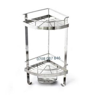 Kệ góc 2 tầng INOX 304 - Rổ xà bông nhà tắm - Kệ gia vị