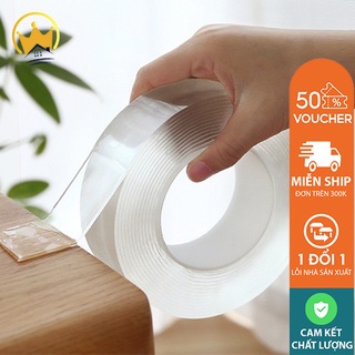 Băng dính trong suốt 2 mặt_băng keo dán tường dán tranh siêu dính