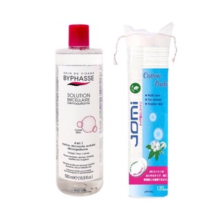 Combo Nước Tẩy Trang Byphasse 500ml + Bông Jomi 120 Miếng