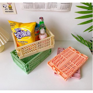 Rổ nhựa lưu trữ phân loại văn phòng phẩm màu Pastel