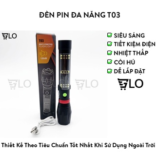 Đèn Pin Siêu Sáng Cầm Tay Đa Năng T03 Có Còi Hú Báo Động