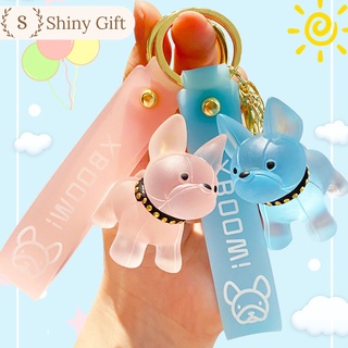Móc khóa siêu cute bulldog trong suốt hot trend đủ màu sắc