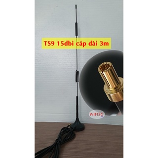 Anten 3G/4G chuẩn TS9 15dBi cáp dài 3m