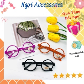 Kính Mắt Trong Suốt Gọng Tròn Thời Trang Cho Bé Trai Bé Gái Trẻ Em Chống Bụi Chống Ánh Sáng Xanh Ngọt Accessories