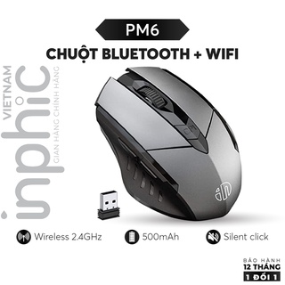Chuột Không Dây INPHIC PM6 USB 2.4G Chơi Game Bluetooth Wifi Có Thể Sạc Pin Lại Cho Máy Tính Xách Tay - Chính Hãng