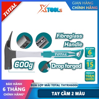 Búa lợp mái TOTAL THTRH6006 | búa cầm tay trọng lượng 600g đầu búa được đúc rèn nguyên khối, chịu nhiệt, thép cacbon 45