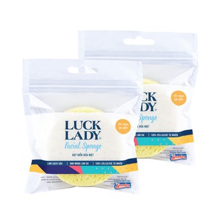 [QUÀ TẶNG]  miếng rửa mặt bọt biển cellulose Luck Lady nhập khẩu từ Pháp rửa cực sạch và tẩy da chết