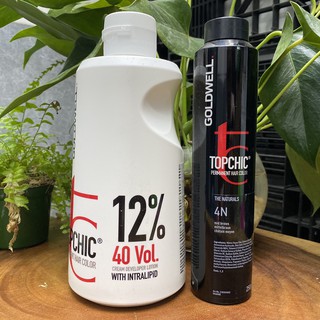 Combo màu nhuộm tóc và oxi trợ nhuộm Goldwell Topchic Cao Cấp 250gr/1000ml