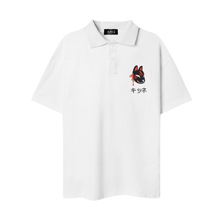 Áo Thun Polo Nam Nữ Có Cổ Đẹp In Kitsune Bao Ngầu Form Rộng Trẻ Trung Mềm Mát TTQ0045