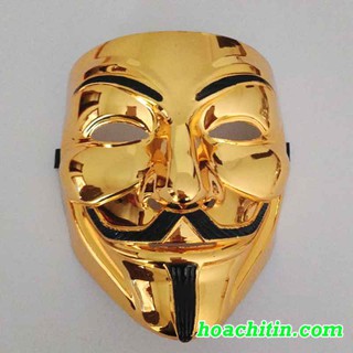 Mặt nạ Hacker vàng bóng, bạc bóng, đen, trắng, mặt nạ Halloween hàng đẹp bao chất lượng