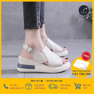 [HÀNG SẴN KHO] Giày đế bánh mì đế xuồng giày Chuộng TĂNG CHIỀU CAO HỞ MŨI, xăng đan xuồng thời trang sành điệu 7cm