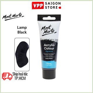 Màu Acrylic Mont Marte 75ml - Lamp Black - Acrylic Colour Paint Signature 75ml (2.54oz) - MSCH7532