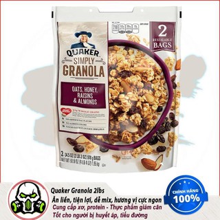 Ngũ Cốc Dinh Dưỡng  Mật Ong hạnh nhân nho khô Ăn Liền Yến mạch Quaker Simply Granola Raisins Almonds 2lbs TPBS