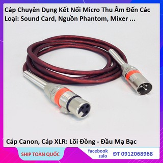 Dây Kết Nối Mic Thu Âm Loại Tốt - Cáp Kết Nối Micro Thu Âm XLR Đến Soundcard Hoặc Nguồn Phantom - Cáp 2 Canon  Đầu