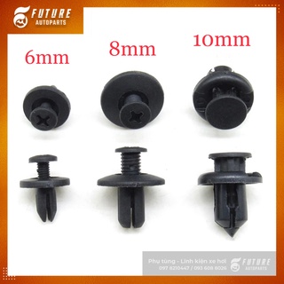 Bộ vít nở, chốt nhựa 6mm/8mm/10mm thông dụng phù hợp cho cản, chắn bùn xe hơi - Future Autoparts