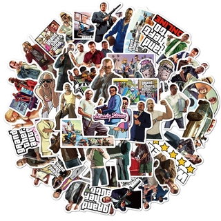 Set 50 miếng sticker trang trí hình game Grand Theft Auto độc đáo