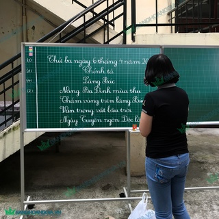 Bảng di động 1 mặt xanh kẻ 4 ô ly , Luyện chữ tiểu học ,KT : 80*1m2 ,1m*1m2 ,tặng phấn &amp; nam châm