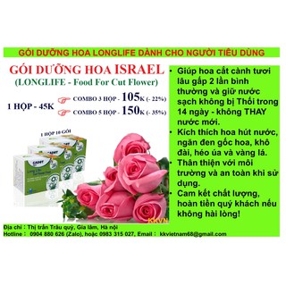 Shop Kenkou_3 hộp THUỐC DƯỠNG HOA TƯƠI LÂU - hiệu Long life Israel - dành cho người chơi hoa