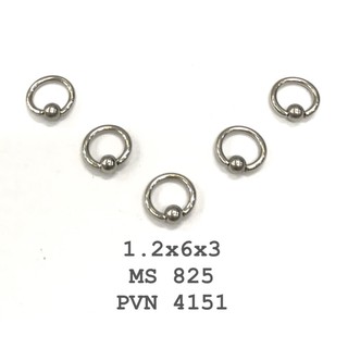 Khuyên vòng 1 bi nhiều màu size nhỏ (1.2x6x3)