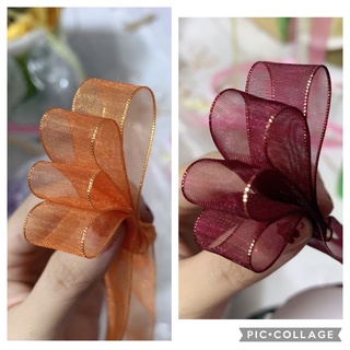 Ruy băng voan viền kim tuyến 1,7cm
