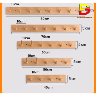 Móc Treo Đồ, Móc Treo Quần Áo Gắn Tường DGHome Nhiều Kích Cỡ Chất Liệu Gỗ Thông Cao Cấp DG-17