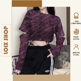 Áo croptop loang hở tay LOIX mã 447