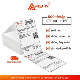 COMBO 1000 tờ giấy in nhiệt dạng tệp khổ 100X150 dạng tệp/cuộn