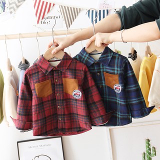 Áo sơ mi lót nỉ bé trai size 11-22kg-HÀNG QCCC