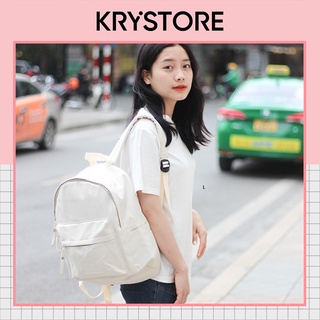 Balo nữ đi học cao cấp BEIGE thời trang chất CANVAS chống nước size 38x30cm BL04