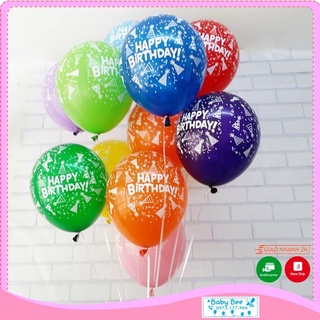 Set 10/20/50 Bóng Cao Su In Chữ HAPPY BIRTHDAY Và Hình Nhiều Màu