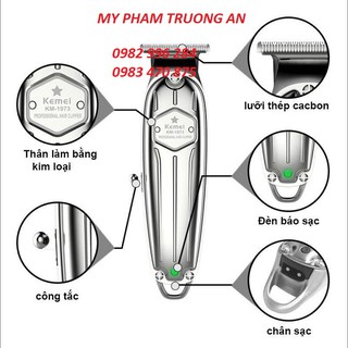 Tông đơ bấm viền cao cấp Kemei 1973 pin lithium 1400mAh