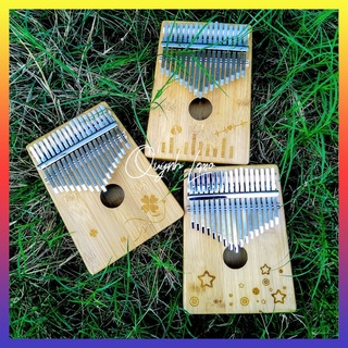 Đàn Kalimba 17 phím gỗ tre khắc hoạ tiết - tặng đầy đủ phụ kiện