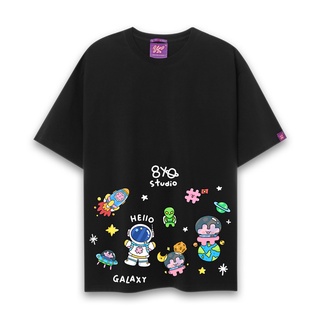 Áo thun tay lỡ 8YO phông Unisex nam nữ Premium Cotton oversize form rộng SPACE - Đen