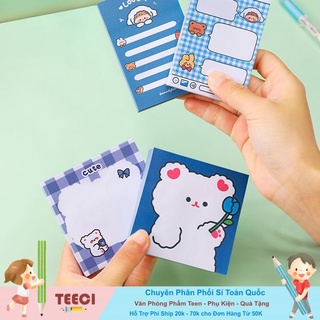 [Mã LIFEBOOK2 giảm 10% đơn 0Đ] <Video Review> Sticky Giấy Note To Do List Ghi Chú In Hình Gấu Xanh Teeci680